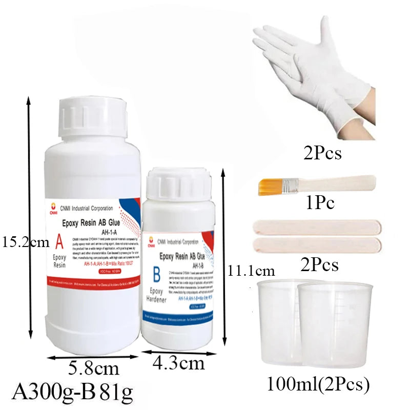 Carbon Fiber Epoxy Repair Kit - Strong Transparent Epoxy Resin with Fiberglass