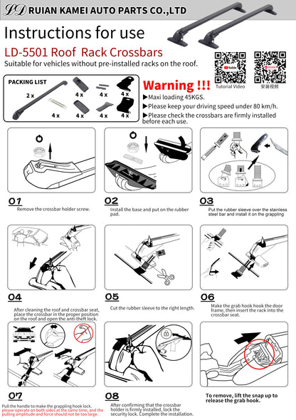 Hard Roof Racks for Car Only - 39.37" Rack Length, Overall Width Adjustable