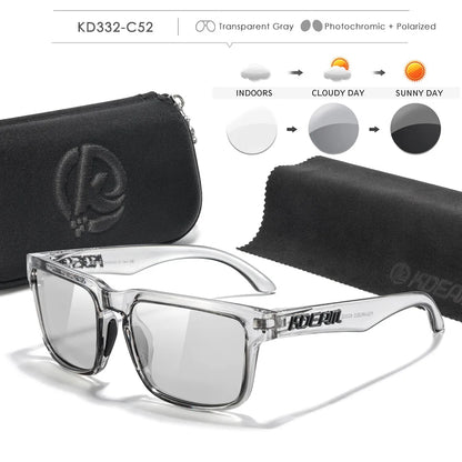 Photochromic or Night Vision Polarized Sunglasses, Eyewear With Case