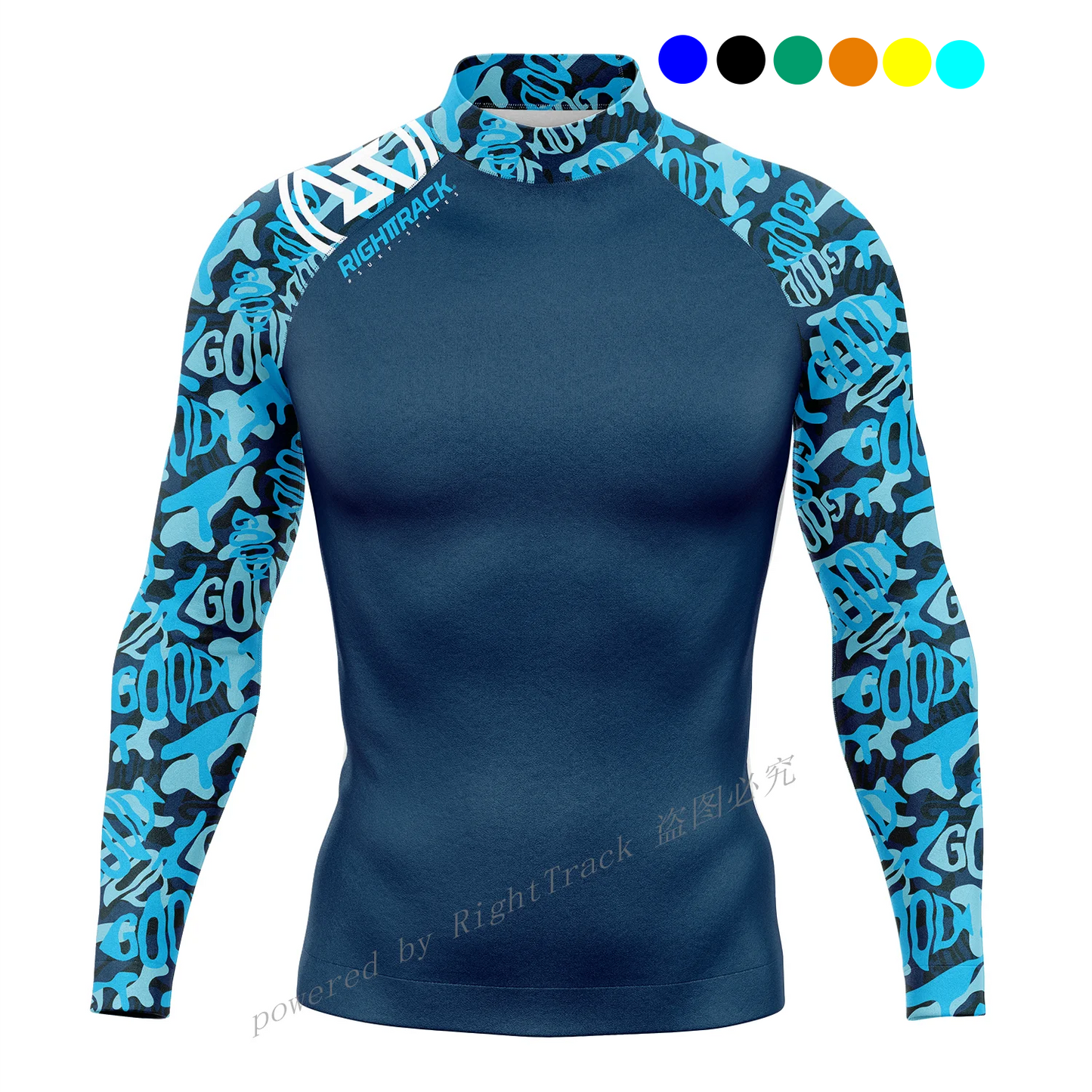 Men's Full Sleeve Rashguard, UV Surf Rash Guard with Color/Style Options