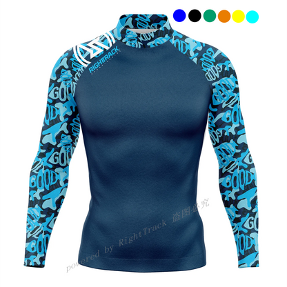Men's Full Sleeve Rashguard, UV Surf Rash Guard with Color/Style Options