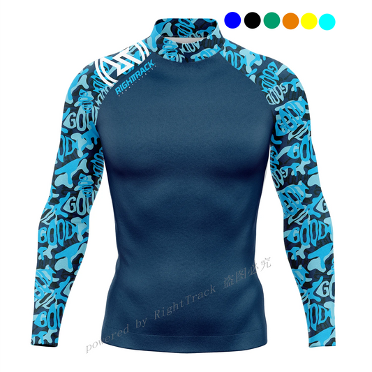 Men's Full Sleeve Rashguard, UV Surf Rash Guard with Color/Style Options