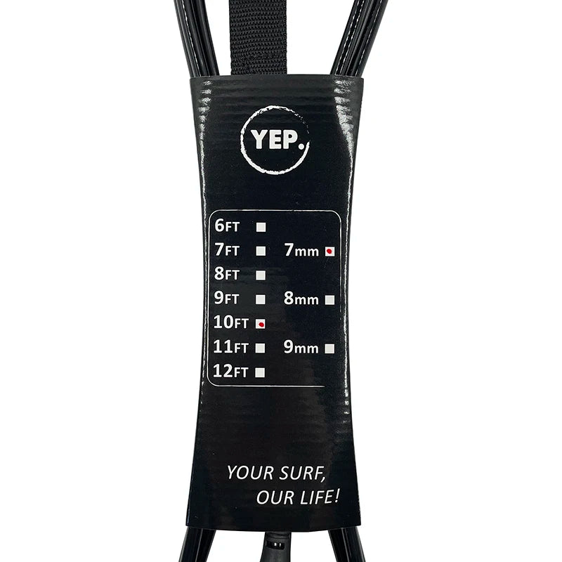 Surf Leash Black or Pink/Blue, 6 to 10 feet Length 7mm Thick, TPU, Stainless Swivel