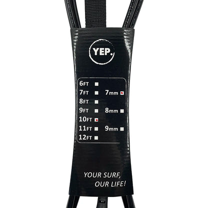 Surf Leash Black or Pink/Blue, 6 to 10 feet Length 7mm Thick, TPU, Stainless Swivel