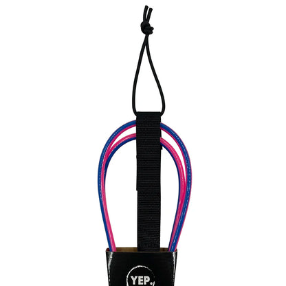 Surf Leash Black or Pink/Blue, 6 to 10 feet Length 7mm Thick, TPU, Stainless Swivel