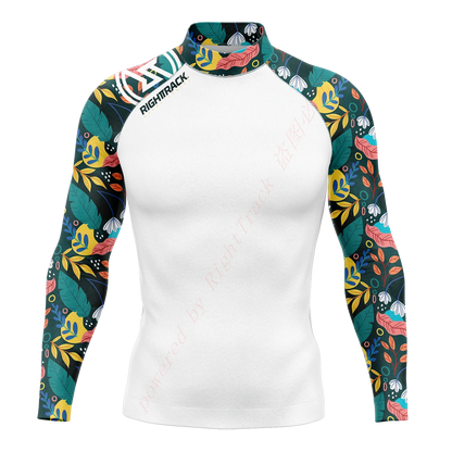 Men's Long Sleeve Rashguard, Color and Style Options, UV Protection Stretch Fabric