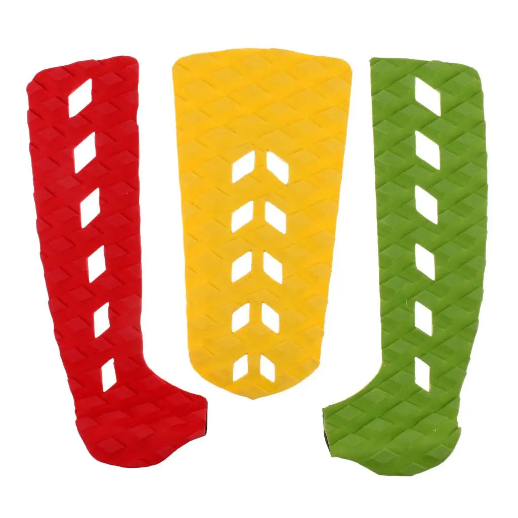 3 Piece Rasta Colors Surfboard Traction Pad, Non-Slip Comfortable Stick Grip