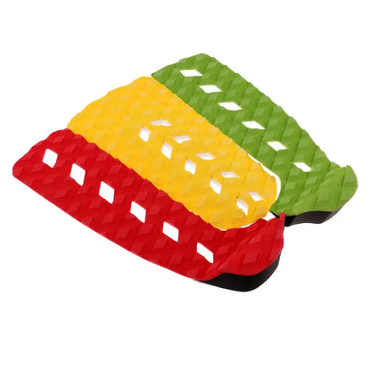 3 Piece Rasta Colors Surfboard Traction Pad, Non-Slip Comfortable Stick Grip