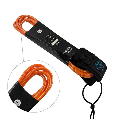 Surfboard Leash 7-8mm Thick, 6ft/7ft with Color Options, Stainless Swivel