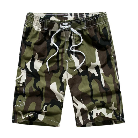 Men's Green Camouflage Surf Board Shorts Swimming Beach Trunks