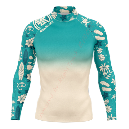 Men's Long Sleeve Rashguard, Color and Style Options, UV Protection Stretch Fabric