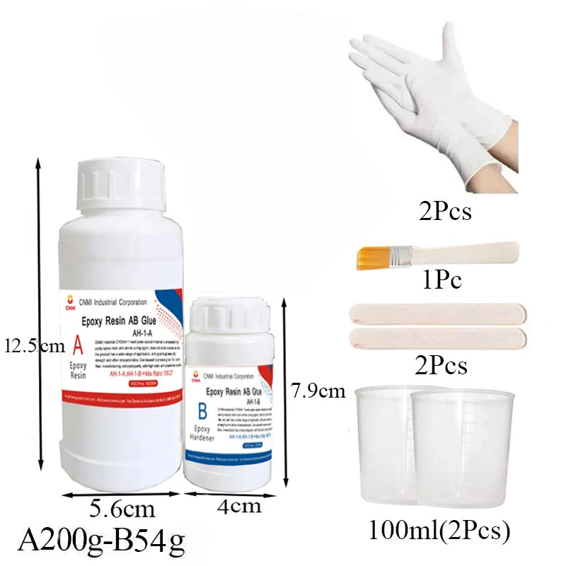 Carbon Fiber Epoxy Repair Kit - Strong Transparent Epoxy Resin with Fiberglass