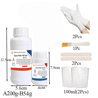 Carbon Fiber Epoxy Repair Kit - Strong Transparent Epoxy Resin with Fiberglass