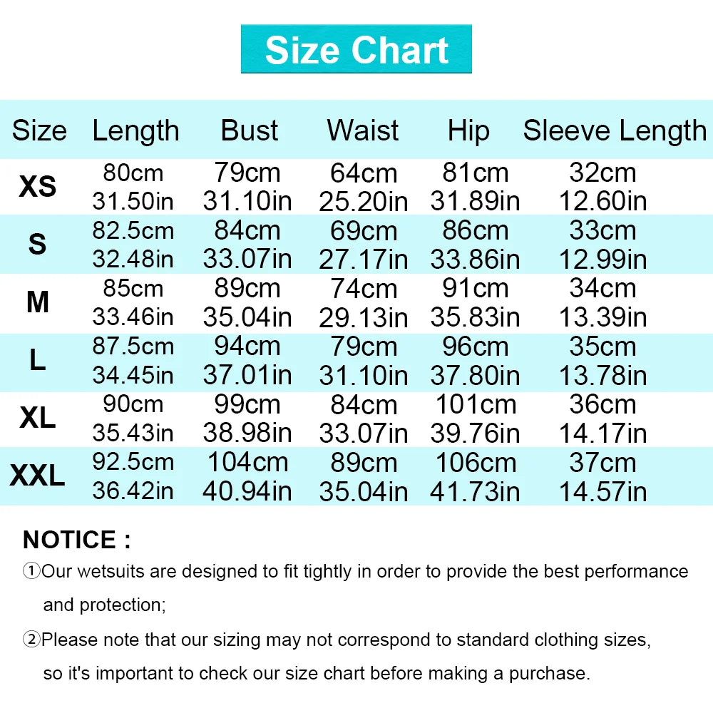 Women's Short Sleeve Wetsuit - 3mm Neoprene Spring Suit with Back Zipper