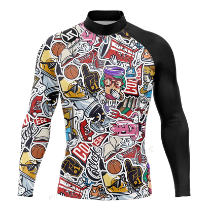 Men's Long Sleeve Rashguard - Color/Style Options, UV Protection Rash Guard