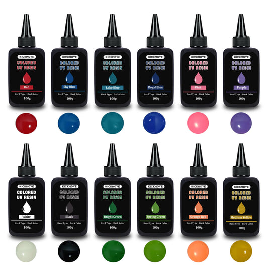 Professional Colored UV Solar Activated Resin, Odorless, 12 Color Options