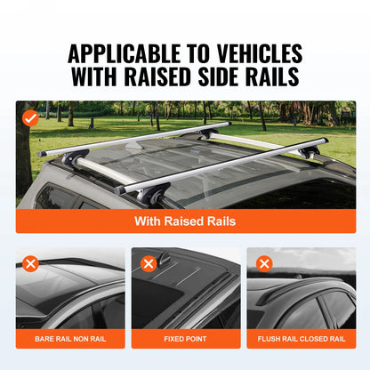 Adjustable Roof Rack CrossBars - for SUVs, Cars w/ Side Bars, 200LBS Capacity