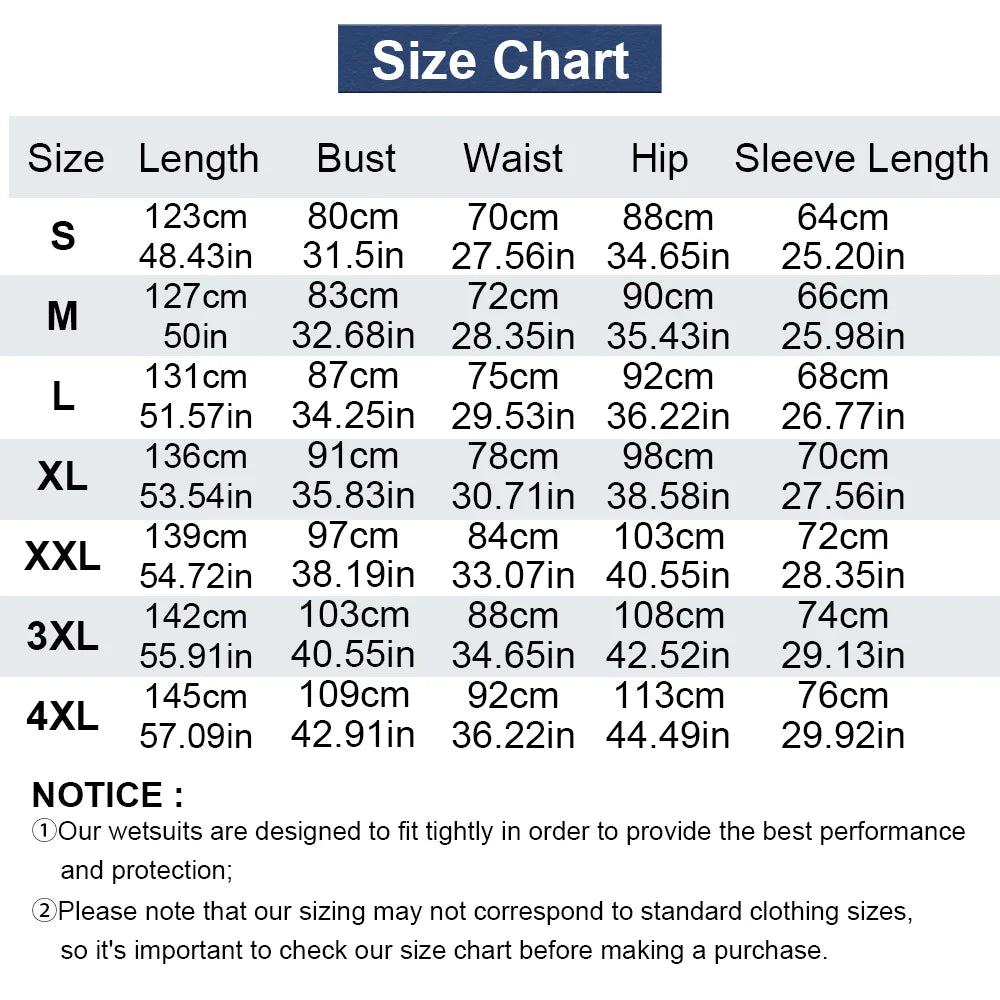 Men's Full Wetsuit 2mm/3mm Options - Neoprene Full Body Thermal Warmth