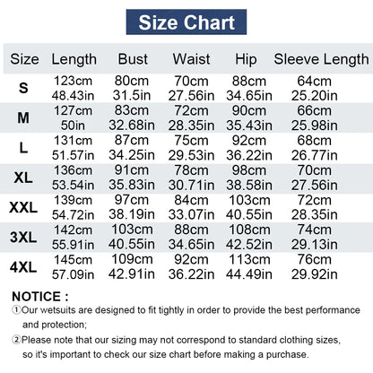 Men's Full Wetsuit 2mm/3mm Options - Neoprene Full Body Thermal Warmth