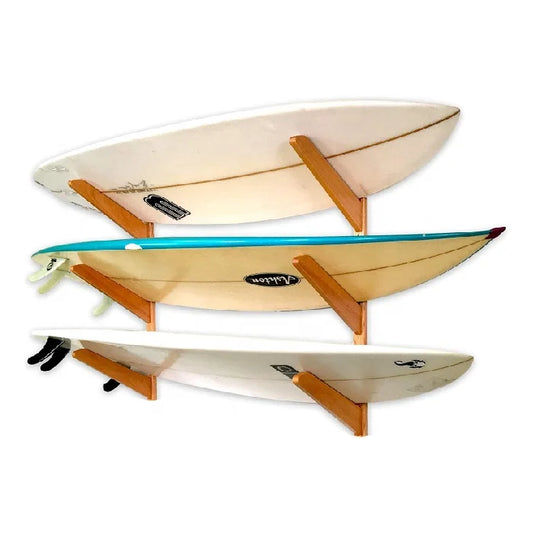 Holds 3 Surfboards Wall Display Mount Wooden Surf Wall Mount Surfboard Rack