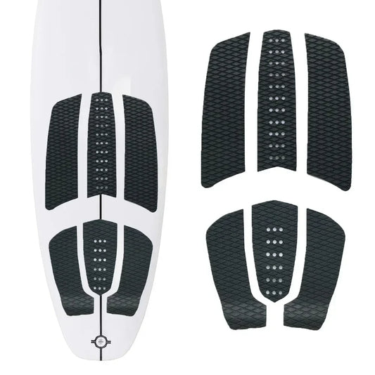6 Pcs Surfboard Traction Pad Deck - Premium EVA Grip, Black/White Options