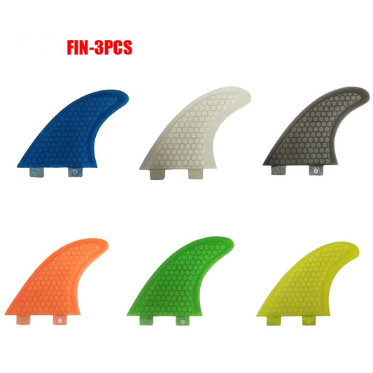 3 Pcs Fin Set-  Large F1 Surfboard Fins Fiberglass Honeycomb, Color Options