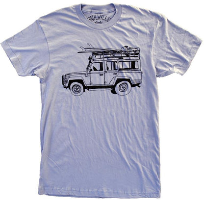 Surf Vacay Truck T-Shirt, Light Blue Sustainable Eco-Tee, by Paulville Goods