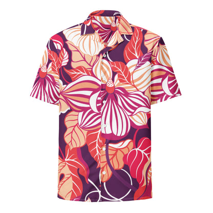Carmine Floral Aloha Hawaiian Shirt, Lightweight Vibrant Design UPF50+