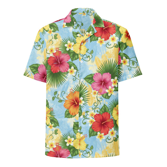 Water Flower Hawaiian Shirt, Relaxing Casual Soft Style UPF50+ Sun Protection