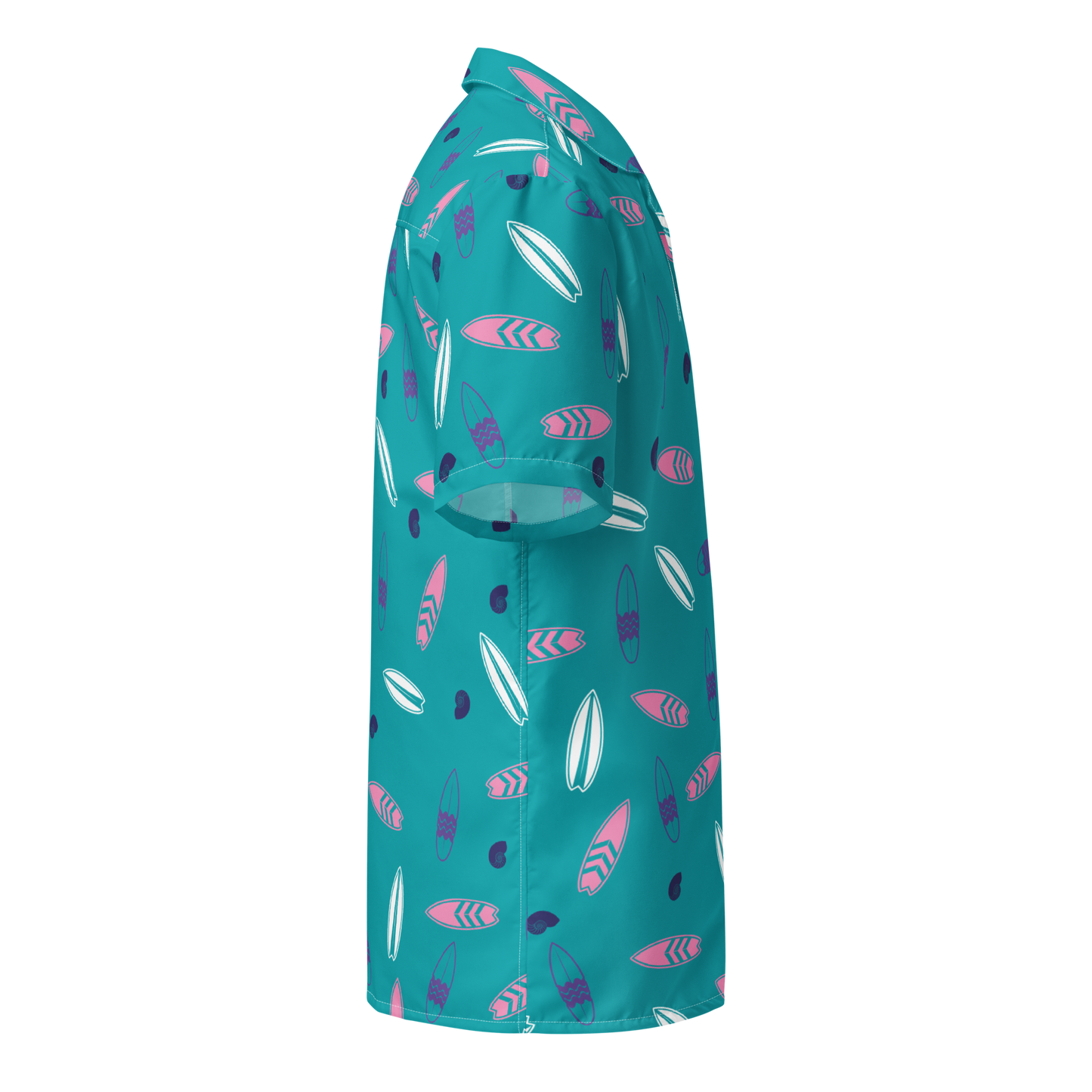 Men's Surfboard Design Button Down Hawaiian Shirt, UPF50+ Sun Protection