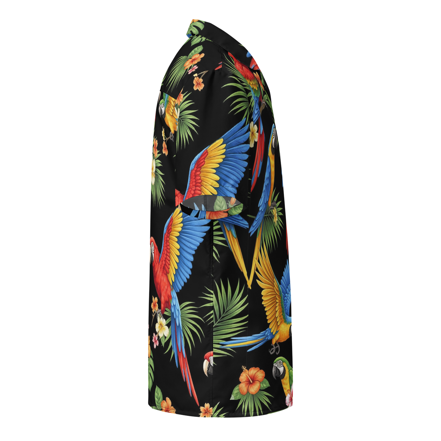 Black Tropical Birds Aloha Hawaiian Shirt Unisex Button Down Shirt UPF50+