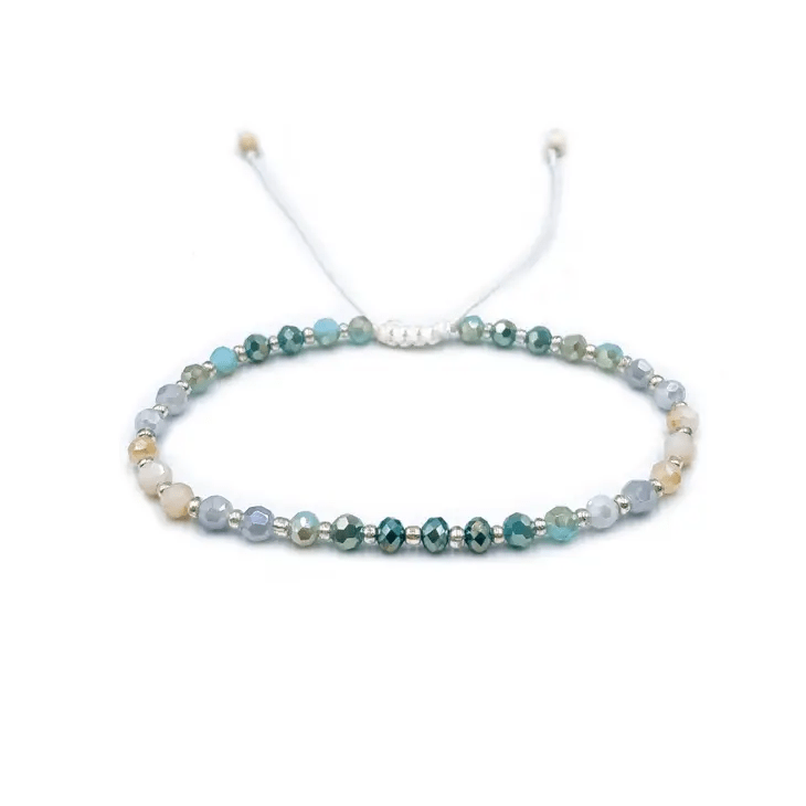 Women's Glisten Anklet | Turqoise & Blue Beach Inspired Stones, Lightweight