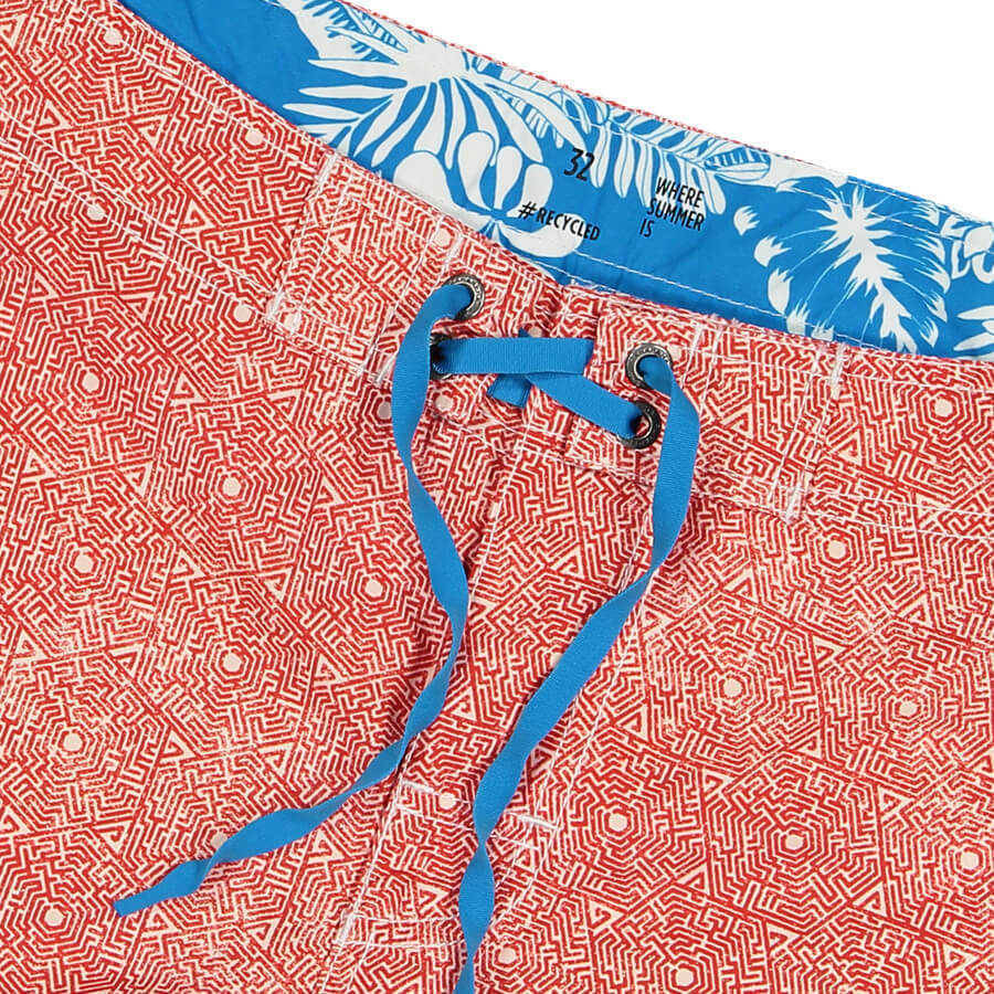 RAILAY Boardshorts |  Orange 100% Recycled Fabric, Quick Dry Lining Free