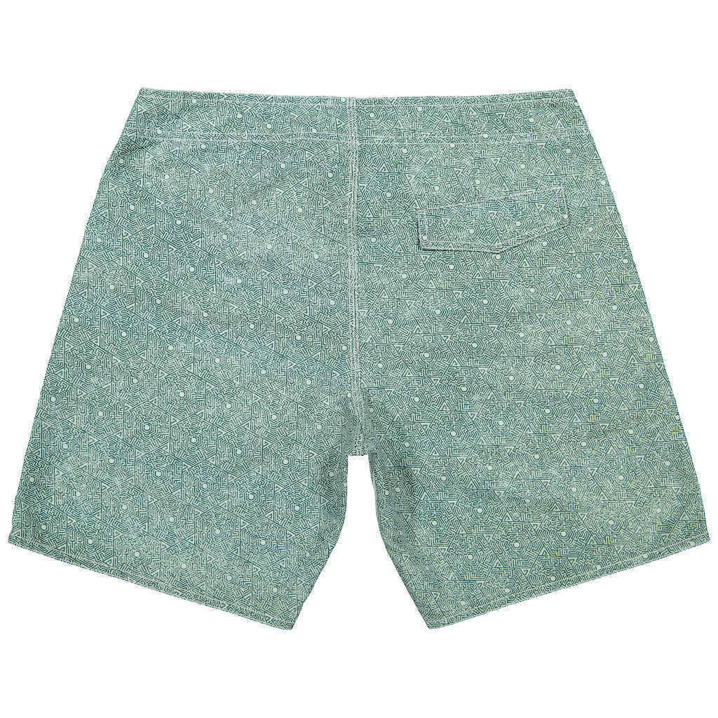 SAIREE Beach Shorts | Green, Lining Free 100% Eco-Recycled Swim Trunks