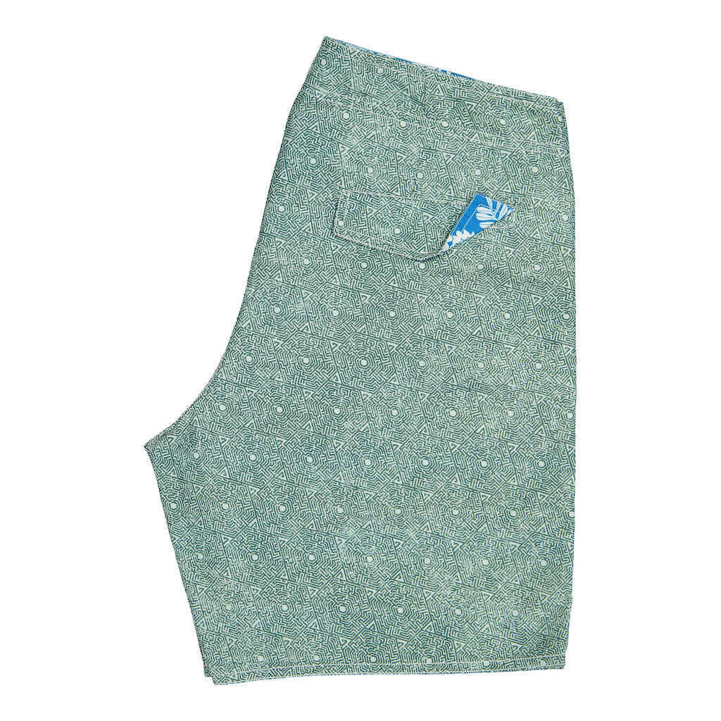 SAIREE Beach Shorts | Green, Lining Free 100% Eco-Recycled Swim Trunks
