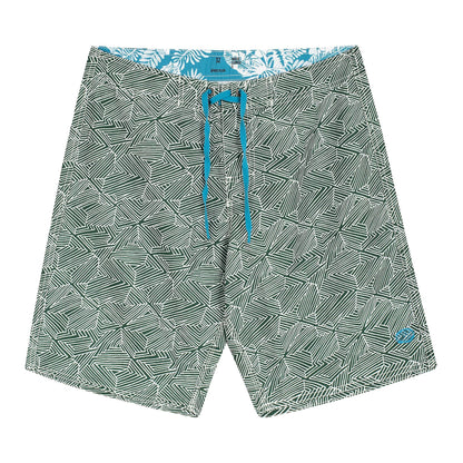 MYRTOS Boardshorts | Green, White 100% Recycled Eco-Friendly Surf Trunks