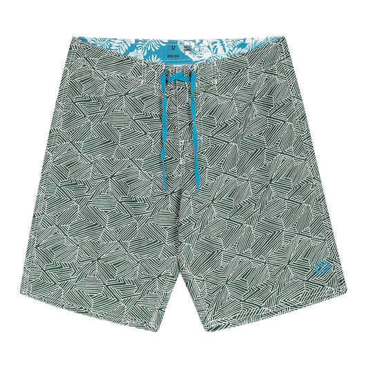 MYRTOS Boardshorts | Green, White 100% Recycled Eco-Friendly Surf Trunks