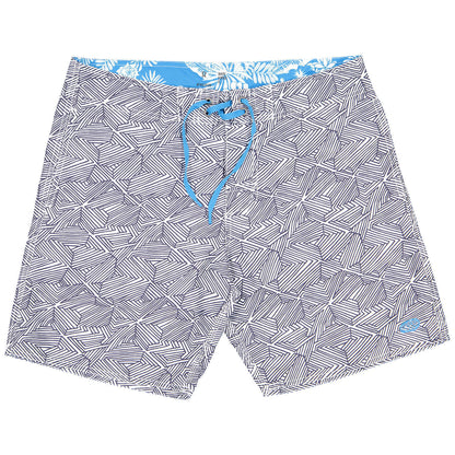 NAVAGIO Eco Beach Shorts | Gray Blue, 100% Recycled Polyester, Mid Length