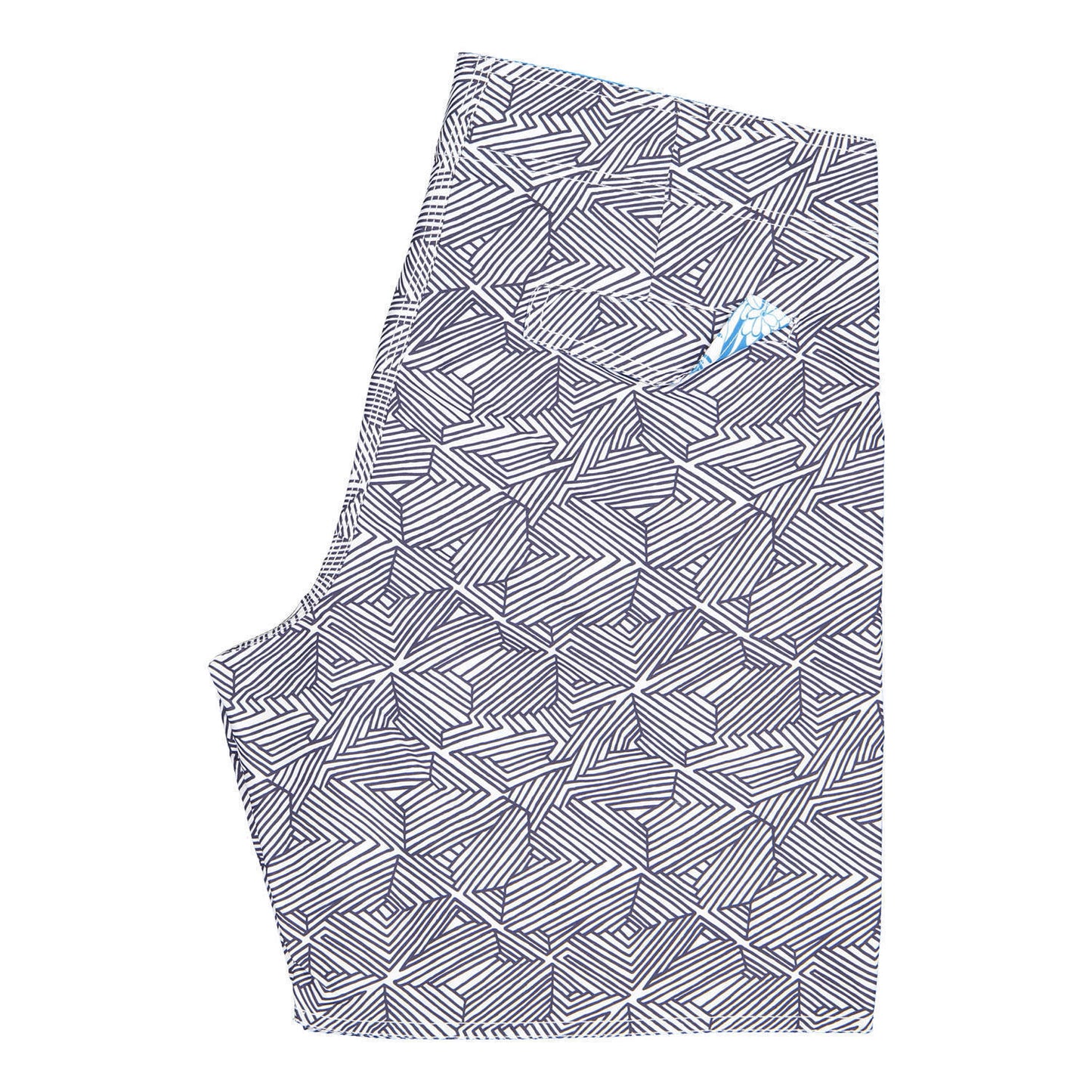 NAVAGIO Eco Beach Shorts | Gray Blue, 100% Recycled Polyester, Mid Length