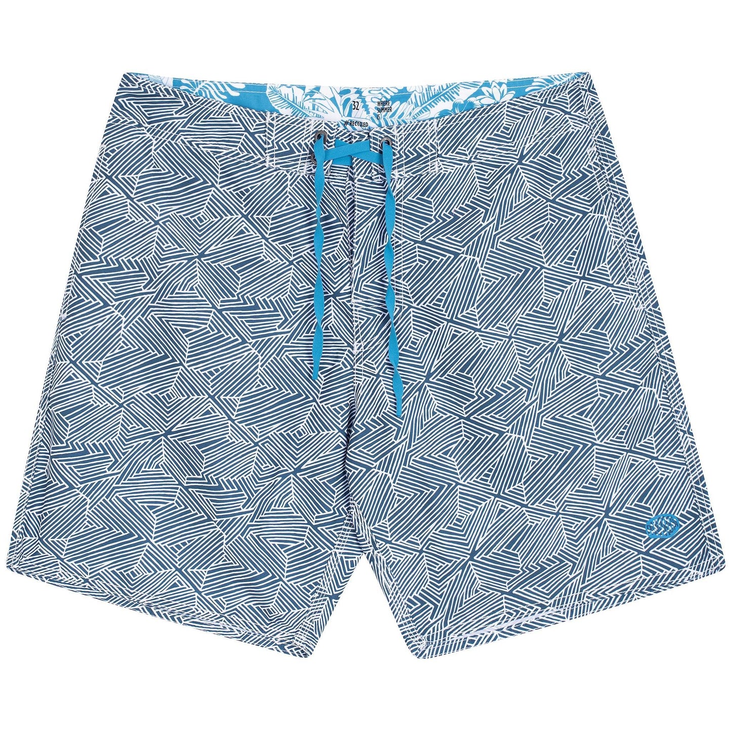 PLAKA Beach Shorts | Blue / Gray, 100% Eco-Recycled Quick Dry Surf Trunks