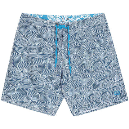 PLAKA Beach Shorts | Blue / Gray, 100% Eco-Recycled Quick Dry Surf Trunks