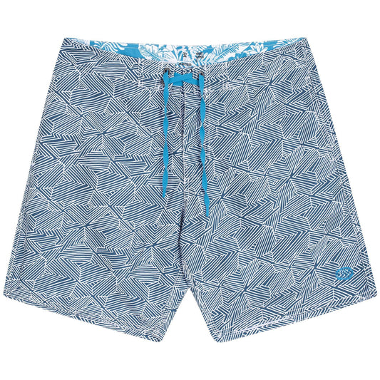 PLAKA Beach Shorts | Blue / Gray, 100% Eco-Recycled Quick Dry Surf Trunks