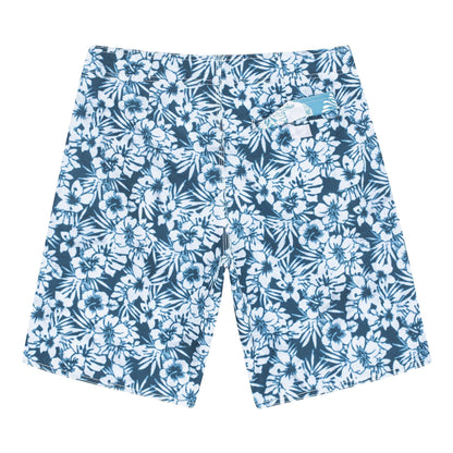 MAKENA Boardshorts | Blue Flower, 100% Recycled Eco-Friendly Surf Trunks