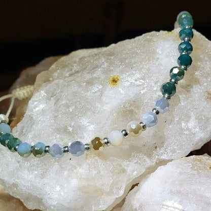 Women's Glisten Anklet | Turqoise & Blue Beach Inspired Stones, Lightweight