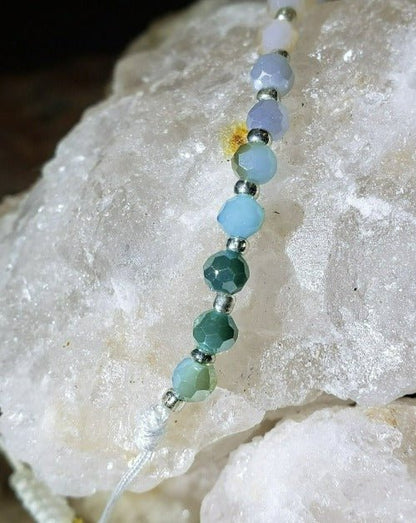 Women's Glisten Anklet | Turqoise & Blue Beach Inspired Stones, Lightweight