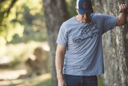 Surf Vacay Truck T-Shirt, Light Blue Sustainable Eco-Tee, by Paulville Goods